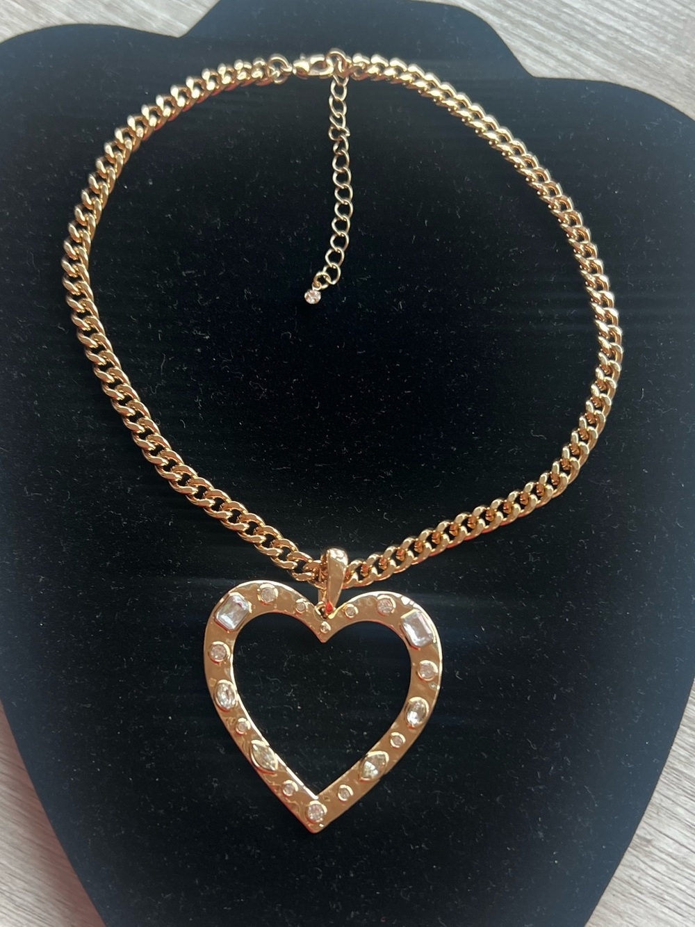 Melrose and Market Gold Heart Necklace with Multicolor Gems - Picture 4 of 11